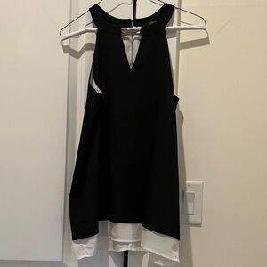 The Limited Black and White Keyhole Blouse